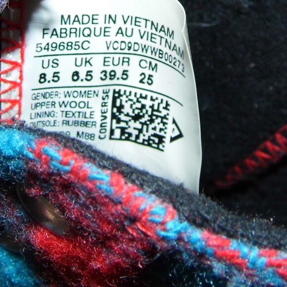 CONVERSE Chuck Taylor All Star High Woolrich Sneakers Womens 8.5 - Picture 8 of 8
